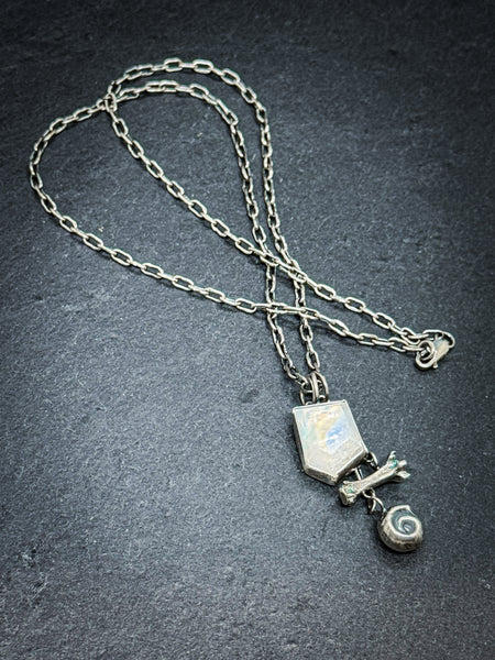 Bone and Shell Amulet Pendant