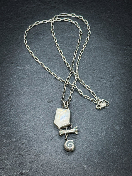 Bone and Shell Amulet Pendant