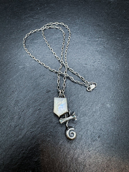 Bone and Shell Amulet Pendant