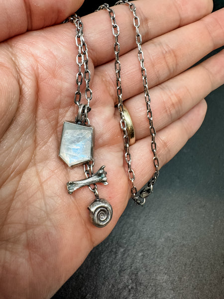 Bone and Shell Amulet Pendant