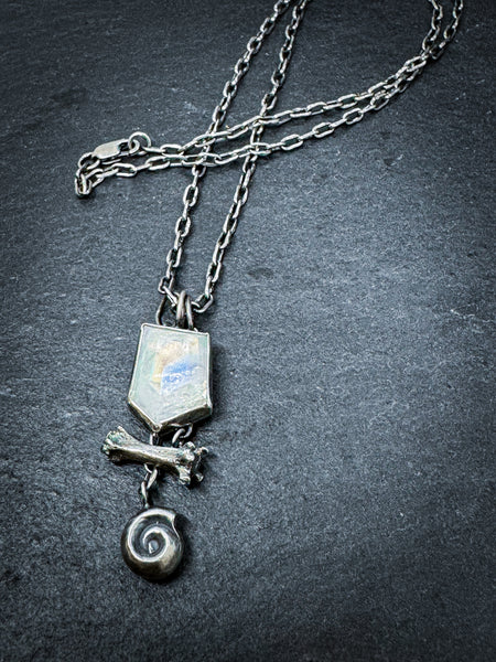 Bone and Shell Amulet Pendant