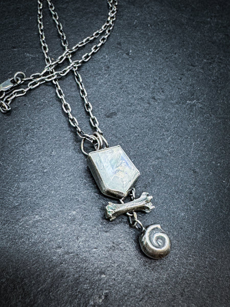 Bone and Shell Amulet Pendant
