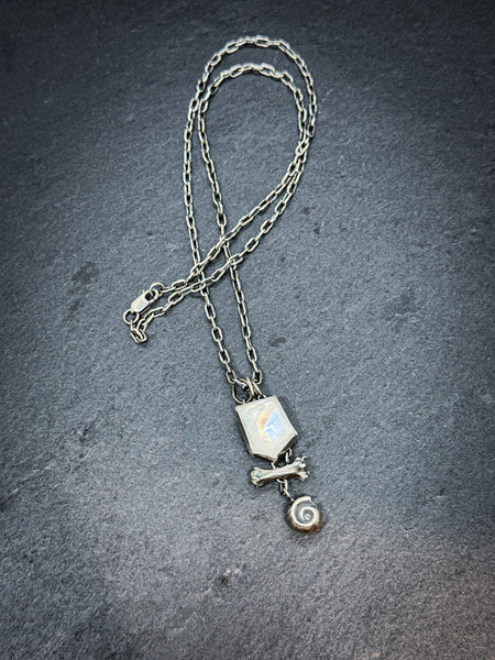 Bone and Shell Amulet Pendant