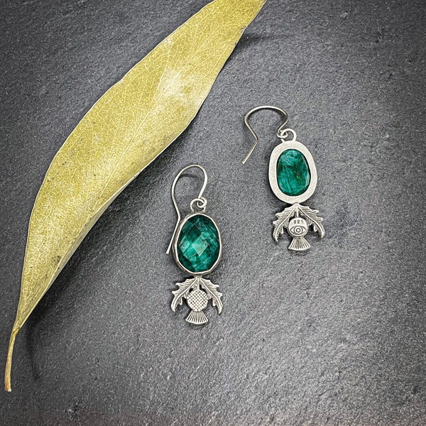 Emerald Thistle Earrings