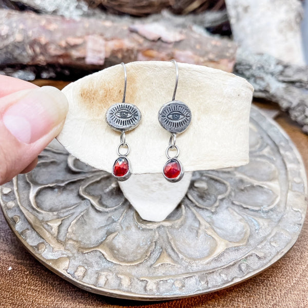 Crying Eyes Garnet Earrings